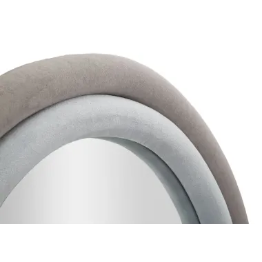 LUSTRO NA ŚCIANĘ Antony Aksamitne Szare/Mix 60x4x90 cm (WYMIAR LUSTRA 44,5x74,5 cm)